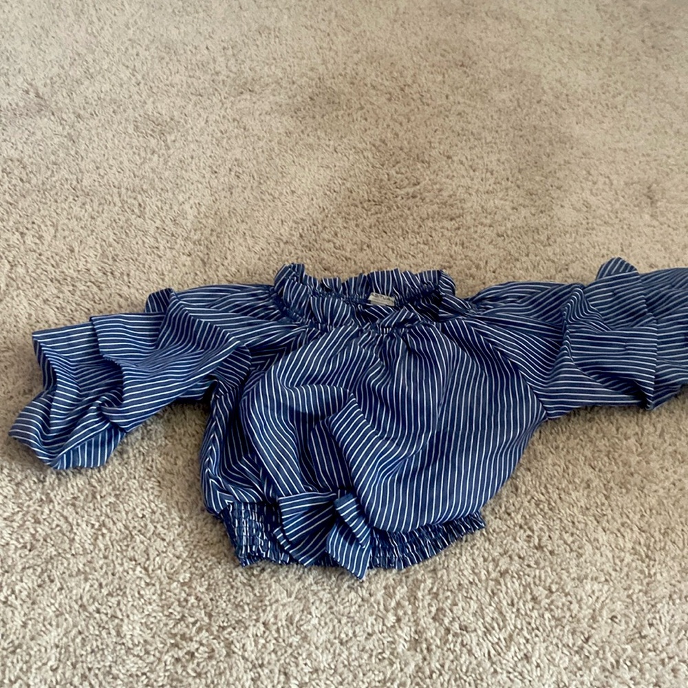 Habitual Striped Cropped Blouse